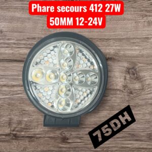 Phare de Secours LED Rond 412 - 27W Économique (12-24V)